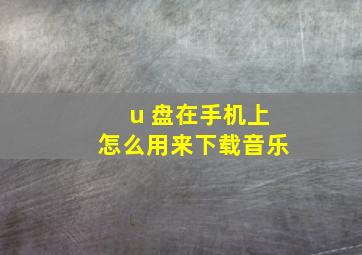 u 盘在手机上怎么用来下载音乐